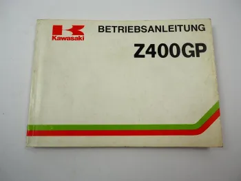 Kawasaki Z400 GP M1 Betriebsanleitung 1982 Bedienung Wartung Schaltplan Elektrik