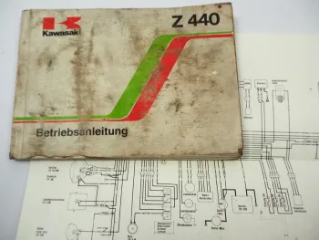 Kawasaki Z440 C2 Betriebsanleitung 1980 Bedienung Wartung Schaltplan Elektrik