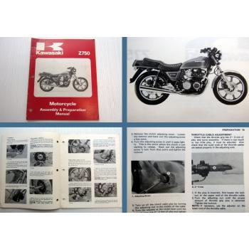 Kawasaki Z750 Motorcycle Assembly and Preparation Manual 1979