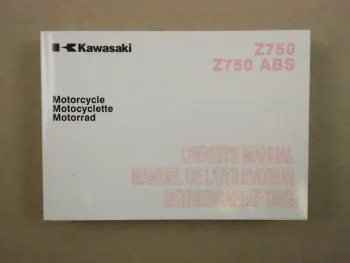 Kawasaki Z750 R ABS Betriebsanleitung Betriebsanweisung Ownwers Manual 2011