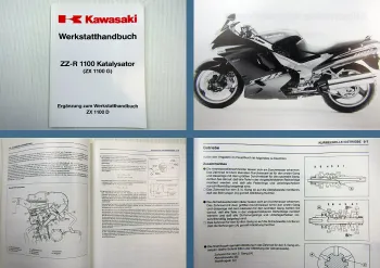 Kawasaki ZZ-R 1100 Katalysator ZX 1100 G Werkstatthandbuch Ergänzung Reparaturanleitung