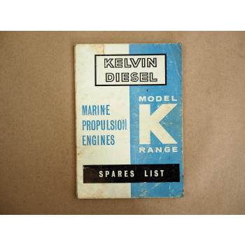 Kelvin Diesel Model K Range Marine propulsion engines Spare List 1968