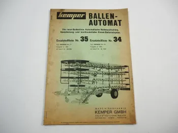 Kemper Express BE 75 125 Ballenautomat Ersatzteilliste Ersatzteilkatalog 1978