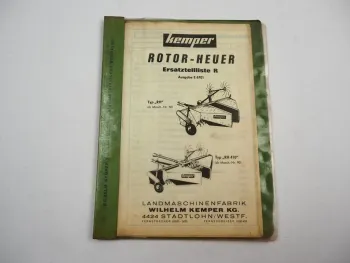 Kemper RH RH410 Rotor Heuer Ersatzteilliste Ersatzteilkatalog 1960er Jahre