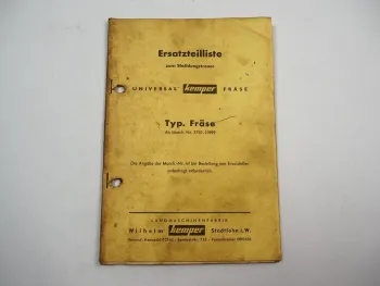 Kemper Universal Stalldungstreuer Typ Fräse Ersatzteilliste Ersatzteilkatalog