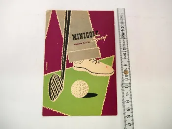 Klappkarte Minigolf Sport ca. 1950 Haupt Spielregeln ASM Entwurf Geraudet