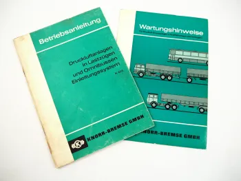 Knorr 1leitungs Druckluftanlage in LKW Omnibus Betriebsanleitung 1966