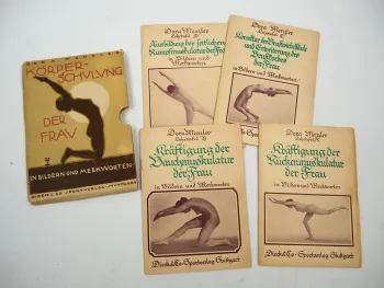 Körperschulung der Frau 1924 Dora Menzler Lehrtafeln Dieck Sportverlag Stuttgart