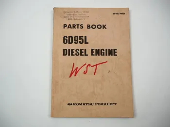 Komatsu 6D95L Diesel Engine FD 33 35 40 45 N Z H -4 Forklift Parts Book 1984
