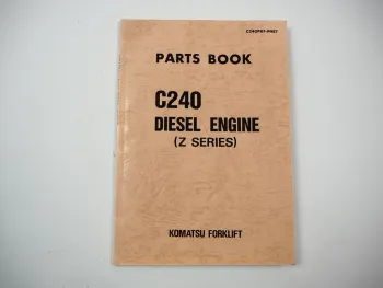 Komatsu C240 Diesel Engine FD 15 18 H HD 20 25 30 J JN Forklift Parts Book 1990