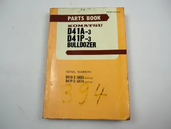 Komatsu D41A-3 D41P-3 Bulldozer Parts Book List Ersatzteilliste 1986