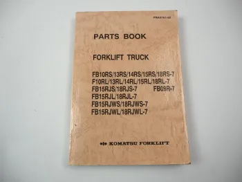 Komatsu FB 10 13 14 15 18 RS RL RJS RJL RJWS RJWL -7 Forklift Parts List 1990