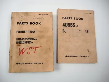 Komatsu FD 20 23 25 28 30 -10 S -5 Forklift + Engine 4D95S Parts Book 1985