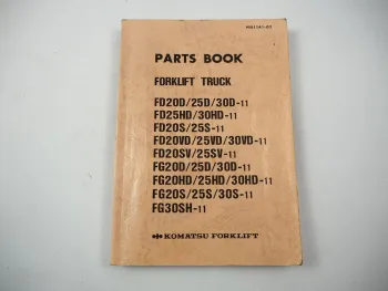 Komatsu FD FG 20 25 30 D HD S VD SV -11 Forklift Parts List Ersatzteilliste 1989