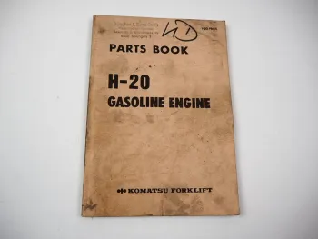Komatsu H20 H-20 Gasoline Engine FG 10H 15H 18H 20 25 30 Forklift Parts Book