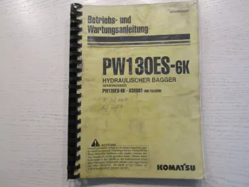Komatsu PW130ES-6K Bagger Betriebsanleitung Wartungsanleitung ca 2000
