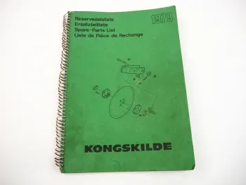 Kongskilde Landmaschinen Eggen Gebläse Ersatzteillisten Spare Parts List 1979