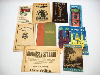 Konvolut zum Thema München 9 teilig Broschüre Buch Stadtplan ca. 1920 - 1960