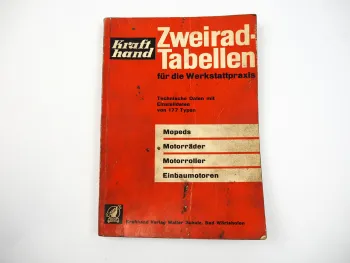 Krafthand Zweirad Tabellen für die Werkstattpraxis technische Daten 1950er J.