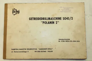 kraj Getreidedrillmaschine S045/2 POLANIN 2 Ersatzteilliste Ersatzteilkatalog