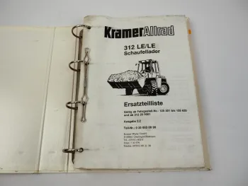 Kramer Allrad 312LE/LEx Schaufellader Ersatzteilliste Parts List 1994