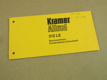 Kramer Allrad 312LE Radlader Kundendienst Scheckheft ohne Eintragungnen