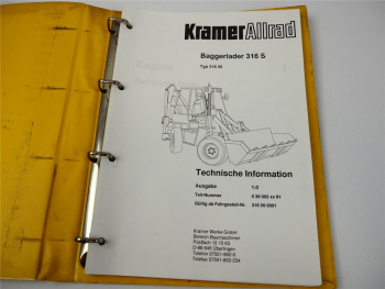 Kramer Allrad 316S Baggerllader Technische Information Service Training