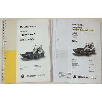 Kramer Allrad 380 Chargeuse Manuel de service + Catalogue de pieces detachees