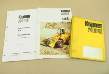 Kramer Allrad 411S Schaufellader Ersatzteilliste Bedienungsanleitung Prospekt 78