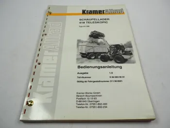 Kramer Allrad 418 teleskopic Schaufellader Betriebsanleitung 1998