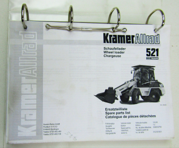 Kramer Allrad 521 Schaufellader Telescopic Ersatzteilliste 3/2001 Wheel loader