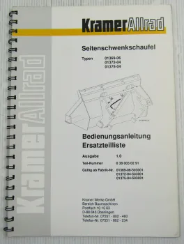 Kramer Allrad Seitenschwenkschaufel Bedienungsanleitung Ersatzteilkatalog 12/95