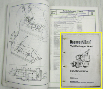 Kramer Allrad TB65 Tieflöffelbagger Ersatzteilliste Ersatzteilkatalog