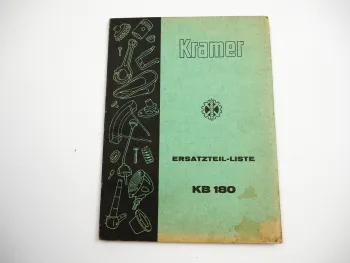 Kramer KB180 Schlepper Ersatzteilliste Ersatzteilkatalog 1958