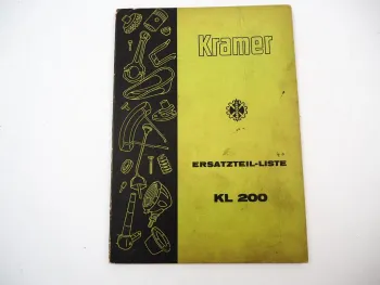 Kramer KL200 Schlepper Ersatzteilliste Ersatzteilkatalog 1959