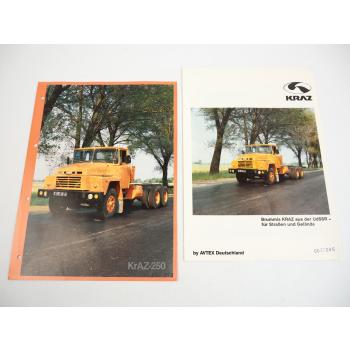 KRAZ 250 LKW Fahrgestell Kipper 2x Prospekt 1970/80er Jahre