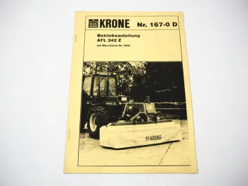 Krone AFL 242Z Front Scheibenmäher Betriebsanleitung Bedienungsanleitung