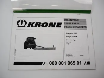 Krone EasyCut 360 400 Scheibenmäher Ersatzteilliste Spare Parts 2008