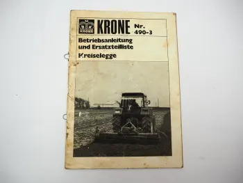 Krone KE 2 2,5 3 4 Kreiselegge Betriebsanleitung Ersatzteilliste 1980