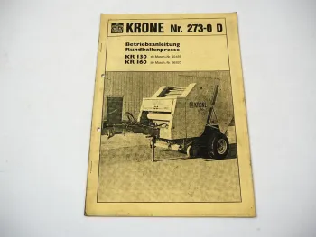 Krone KR 130 160 Rundballenpresse Betriebsanleitung Bedienungsanleitung