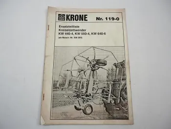 Krone KW 440-4 550-4 640-6 Kreiselzettwender Ersatzteilliste