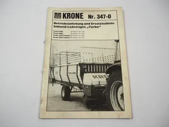 Krone Turbo 2200 2800 Tandem Schneid Ladewagen Betriebsanleitung Ersatzteilliste
