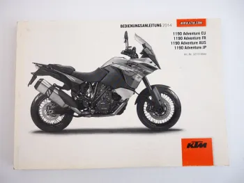 KTM 1190 Adventure Motorrad Bedienungsanleitung Betriebsanleitung 2014