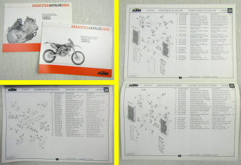 KTM 125 200 SX EXC Ersatzteilliste Part List Fahrgestell Chassis Motor Engine 04