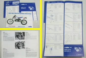 KTM 250 300 Motocross Enduro Bedienungsanleitung + Ersatzteilliste Motor Chassis