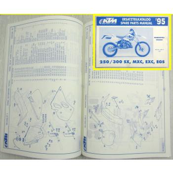 KTM 250 300 SX MXC EXC EGS Ersatzteilliste Ersatzteilkatalog Parts List MJ 1995
