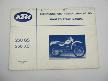 KTM 250 GS XC Reparaturanleitung Werkstatthandbuch Repair Manual 1982
