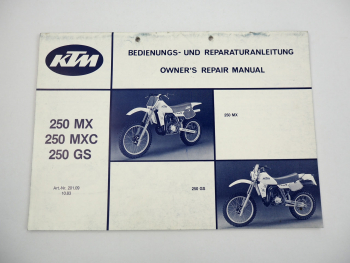 KTM 250 MX MXC GS Reparaturanleitung Werkstatthandbuch Repair Manual 1983