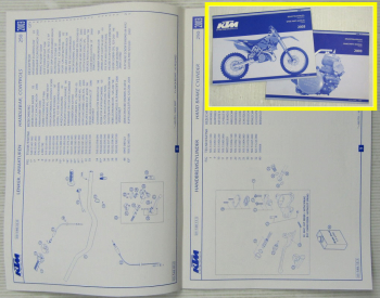 KTM 250SX Ersatzteilliste Ersatzteilkatalog Parts List Fahrgestell Motor 2003