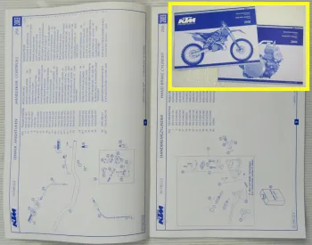 KTM 250SX Ersatzteilliste Ersatzteilkatalog Parts List Fahrgestell Motor 2003